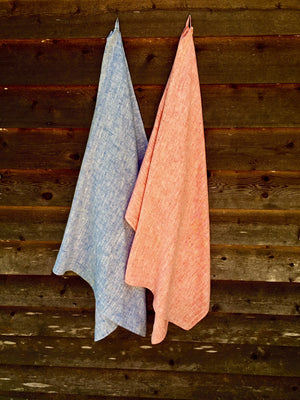 Red Linen Bath and Beach Towel